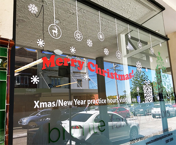 Christmas window decoration decal in sydney