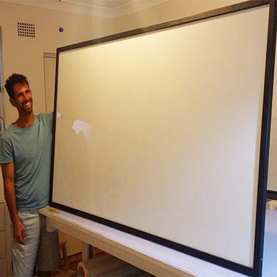 Custom made magnetic whiteboard at Sydney