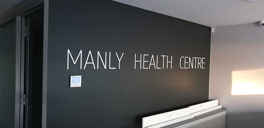 reception-sign-Manly-Health-Centre-Sydney